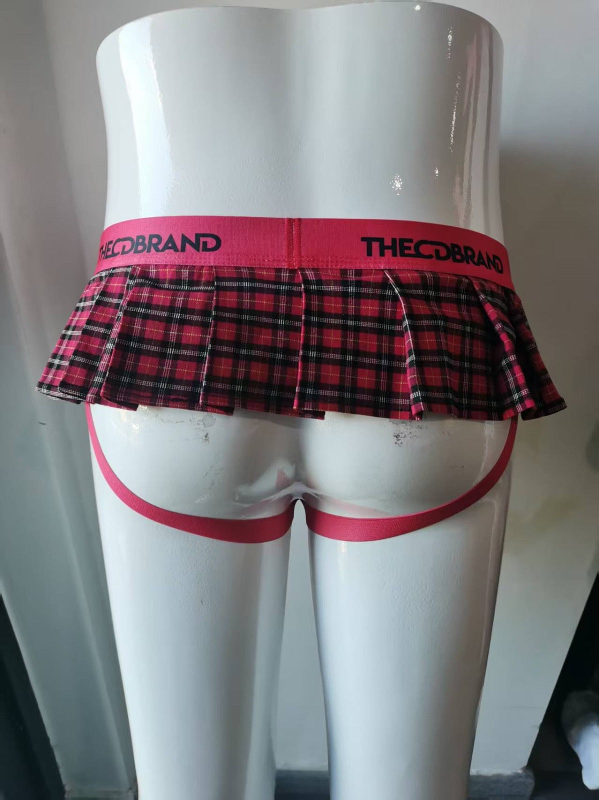 Checkered Red Jockstrap Miniskirt