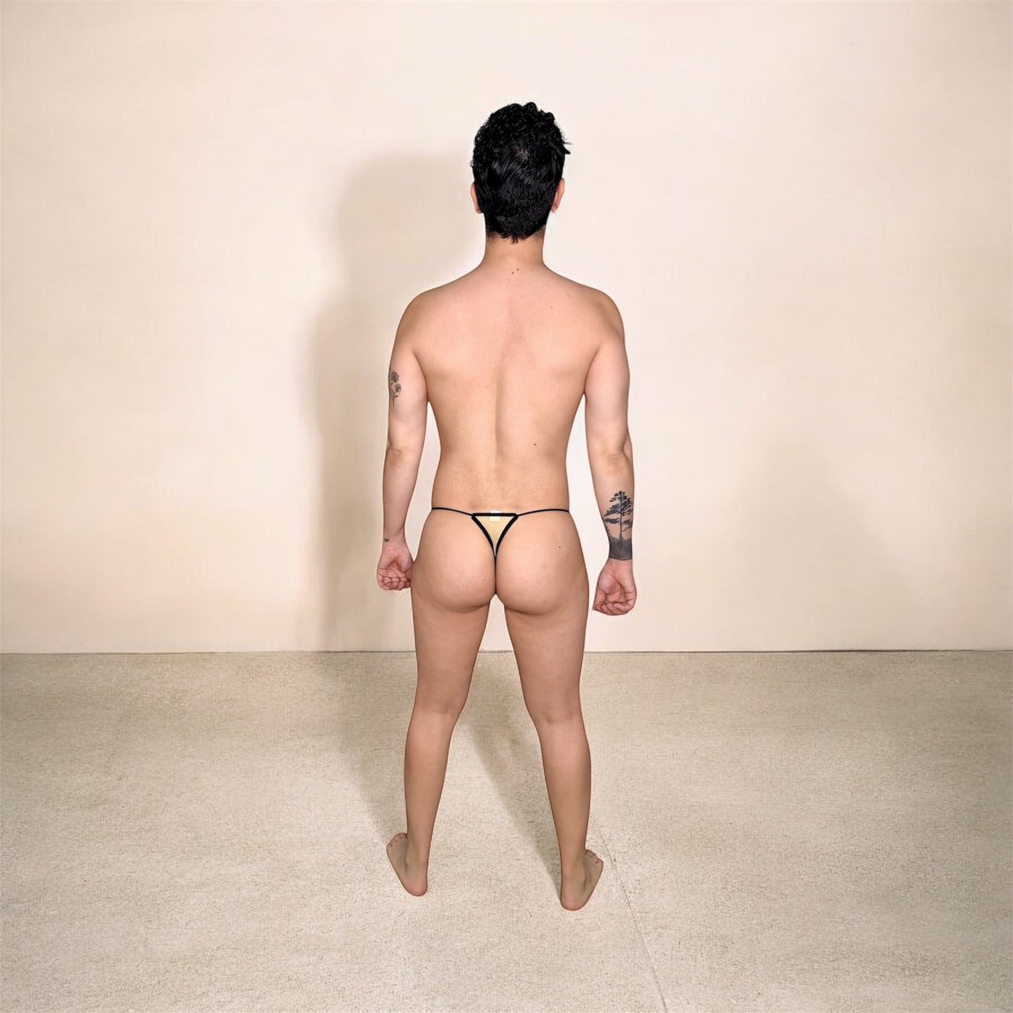 Yellow Lace Thong With Lace Back
