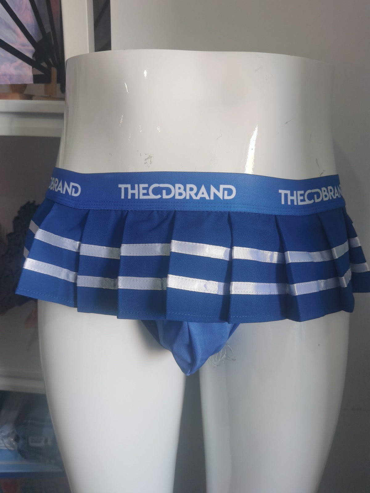 Blue Cheerleader Jockstrap Mini Skirt