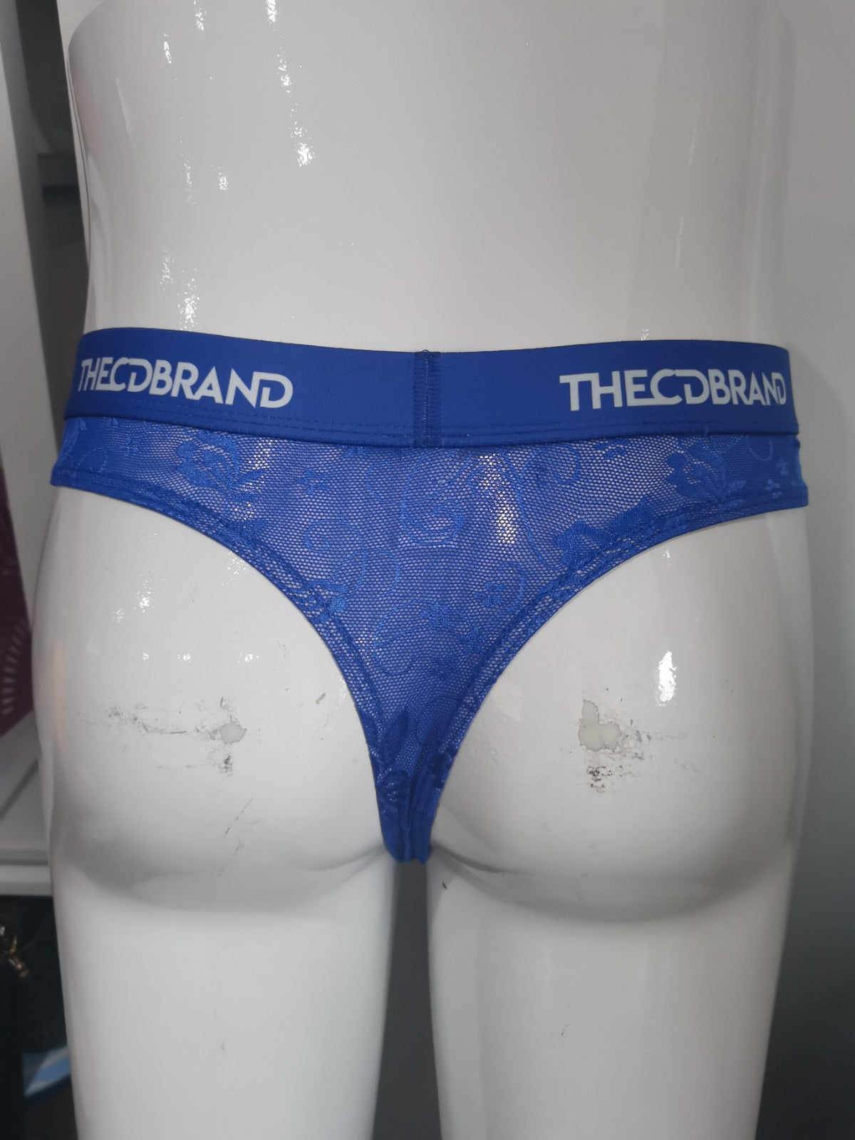 Blue Lace Thong