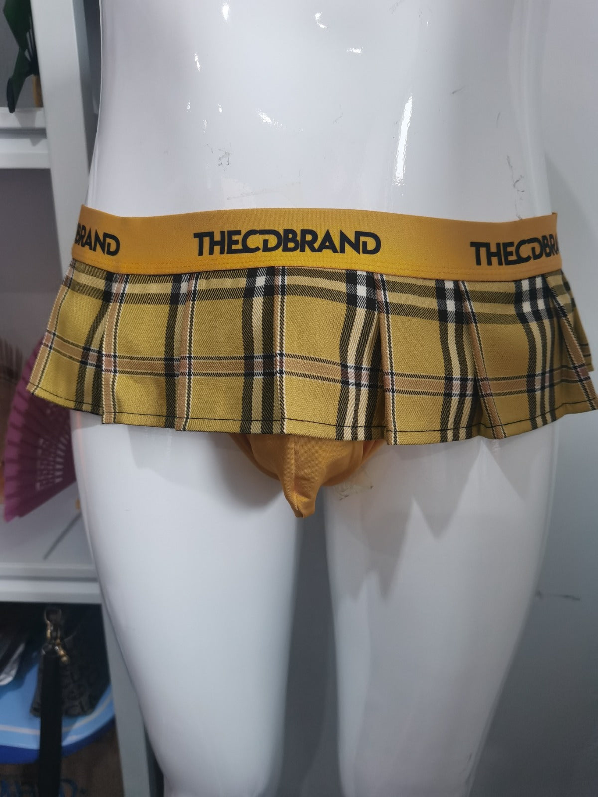 Yellow Jockstrap Mini Skirt