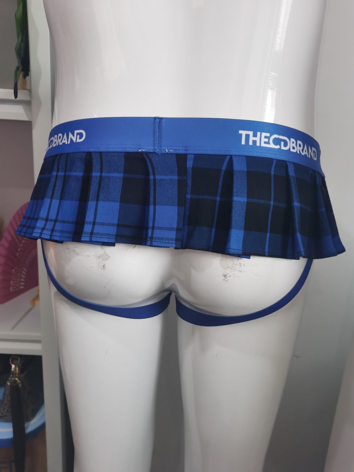 Blue Jockstrap Mini Skirt