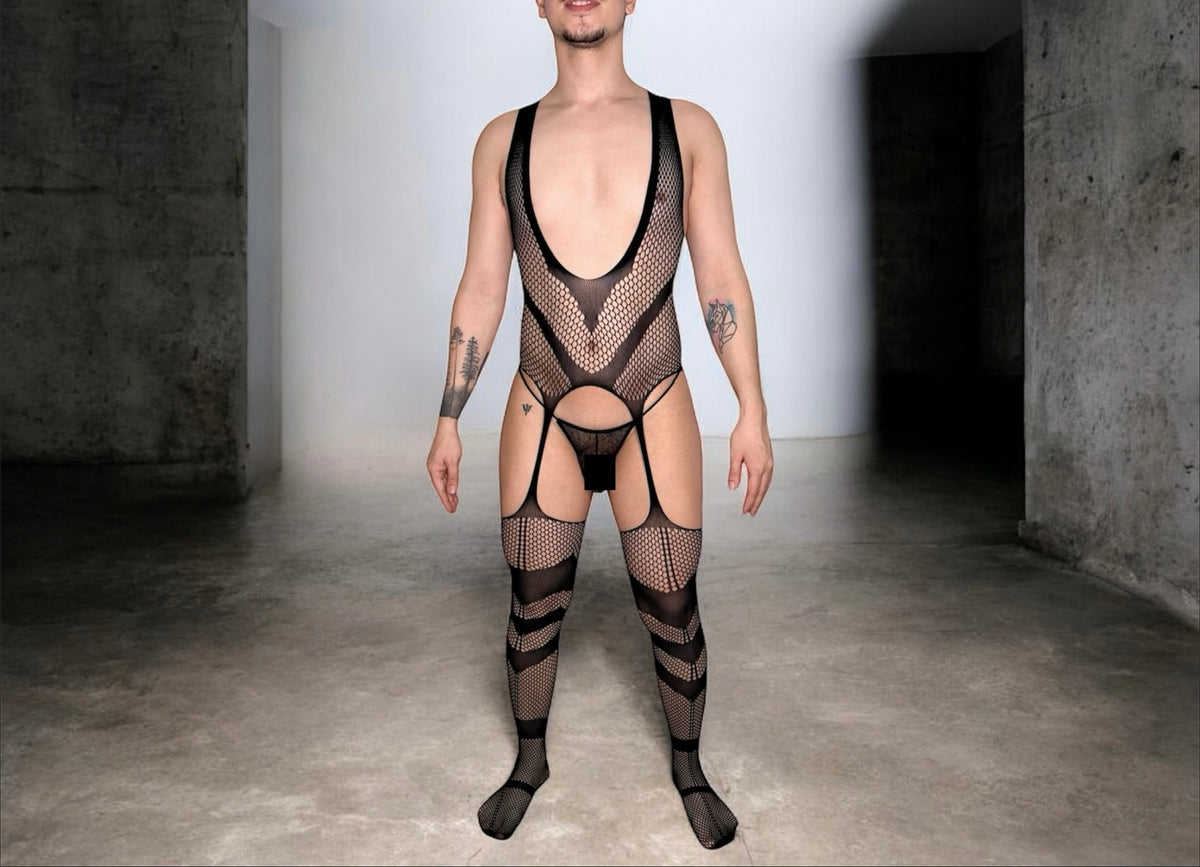 Lace Body Suit With Open Chest
