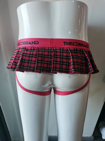 Checkered Red Jockstrap Miniskirt