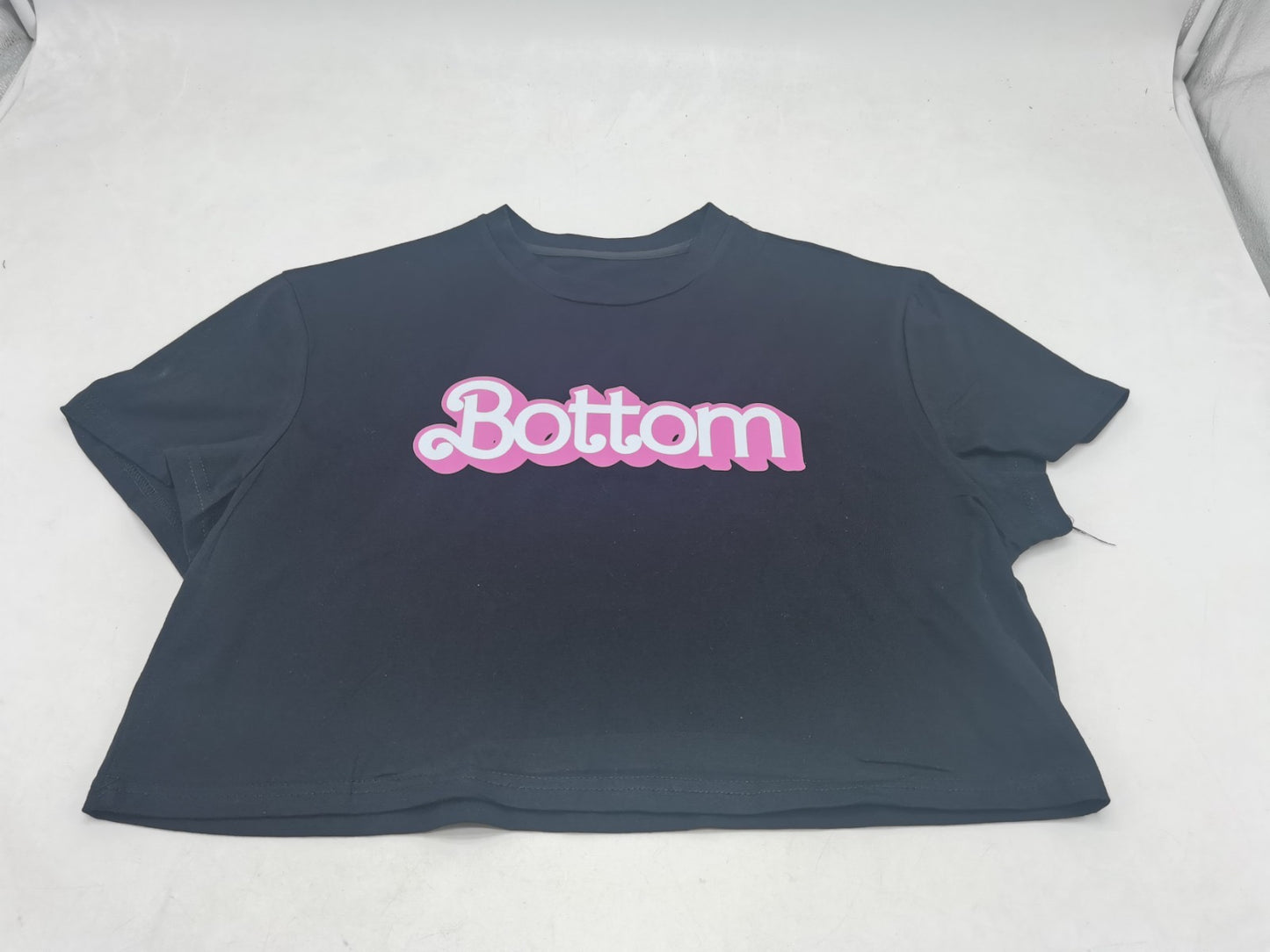 Bottom Crop Top Tee Black