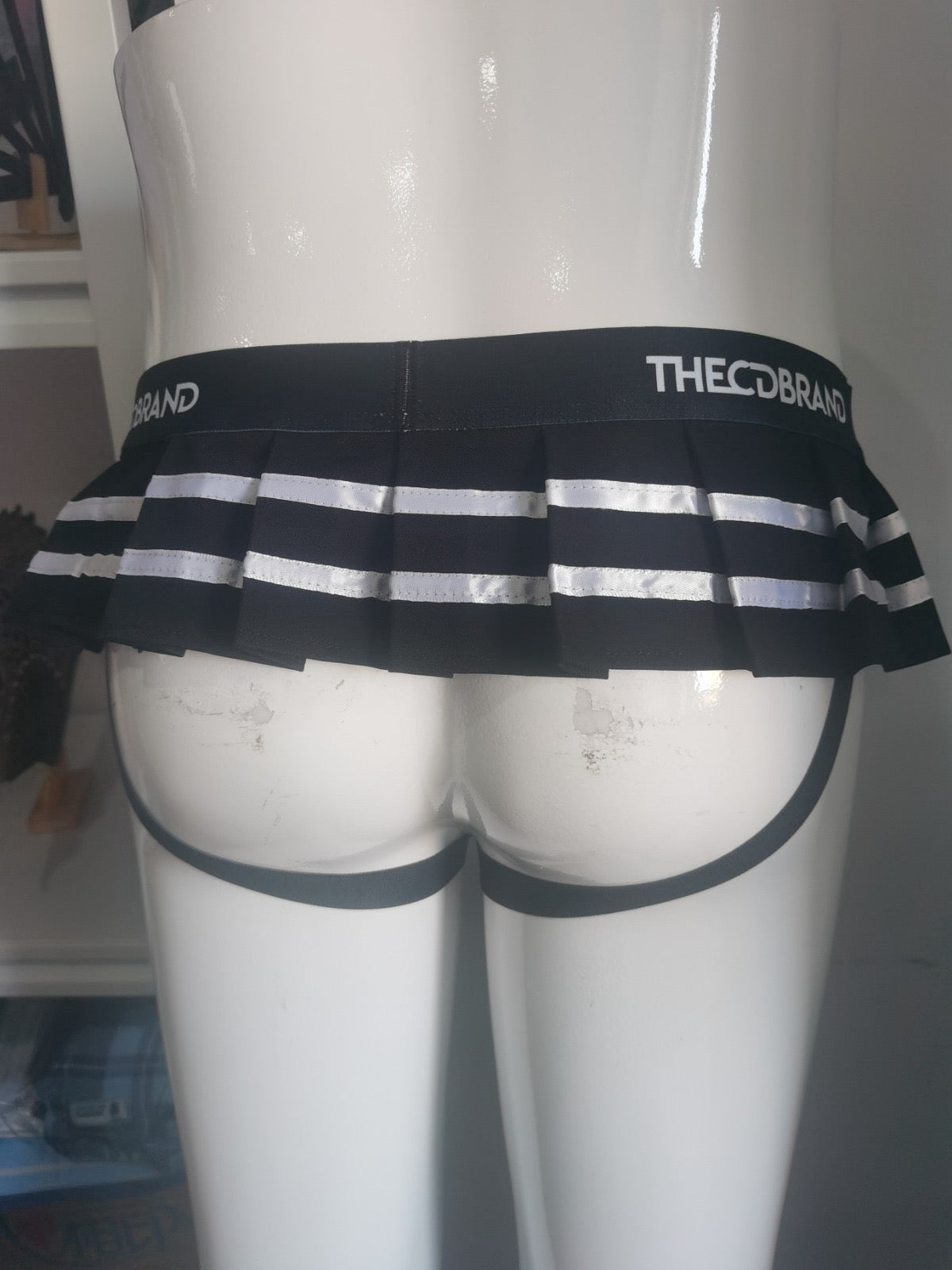 Black Cheerleader Jockstrap Mini Skirt