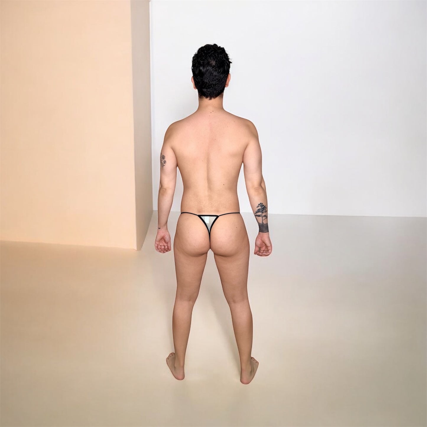 Blue Lace Thong With Lace Back