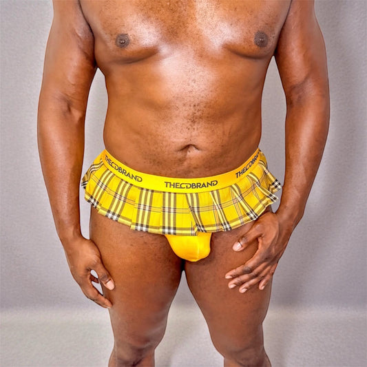 Yellow Jockstrap Mini Skirt