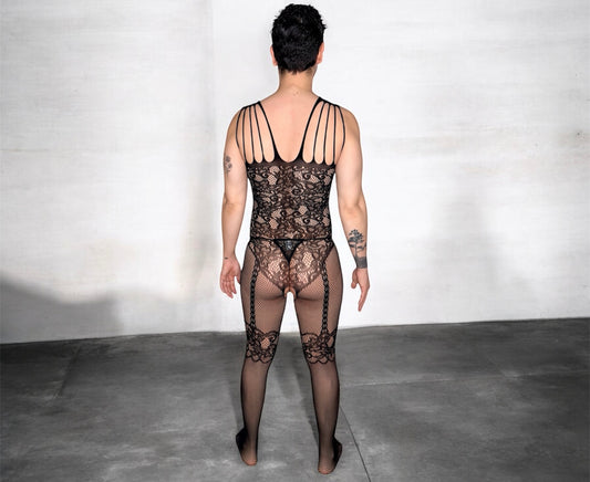 Lace Body Suit With Open Back