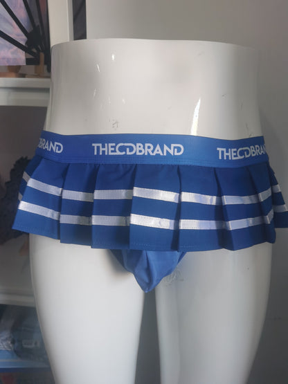 Blue Cheerleader Jockstrap Mini Skirt