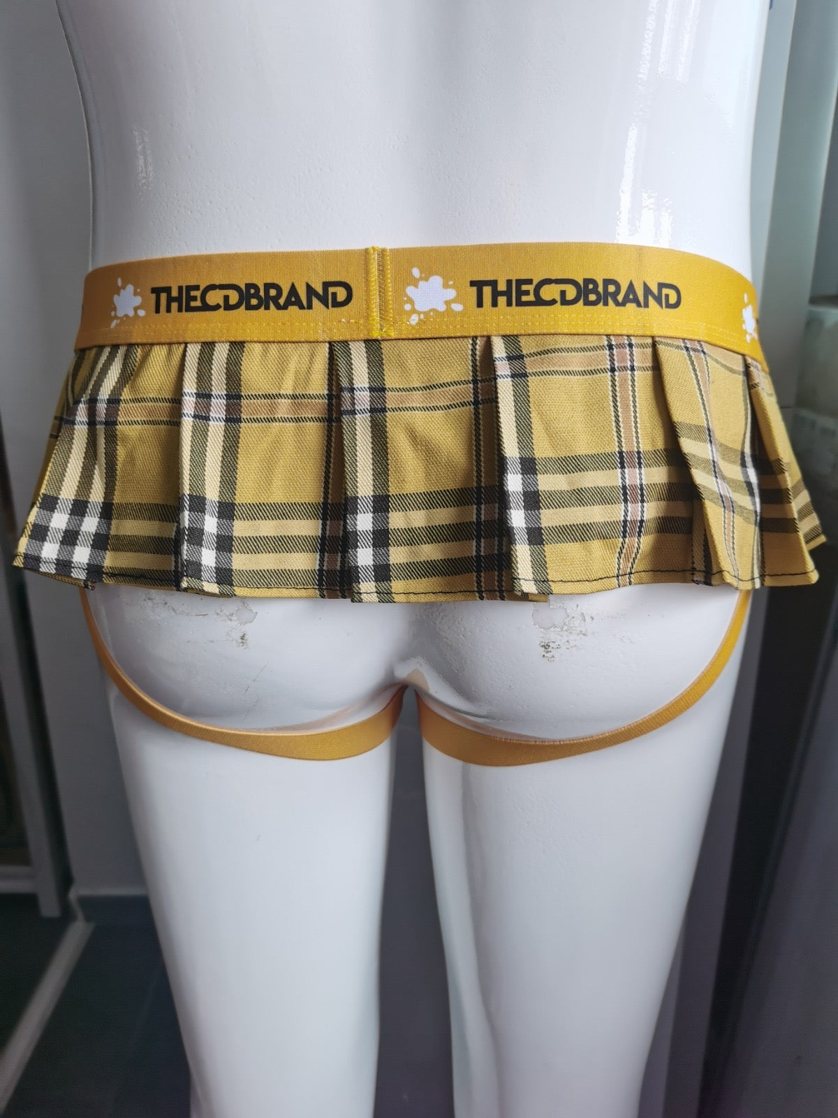 Old Logo Yellow Jockstrap Mini Skirt