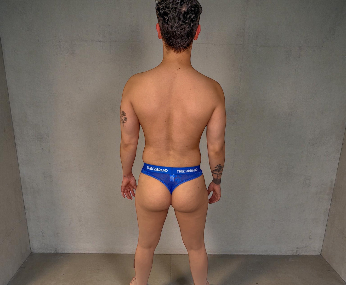 Blue Lace Thong