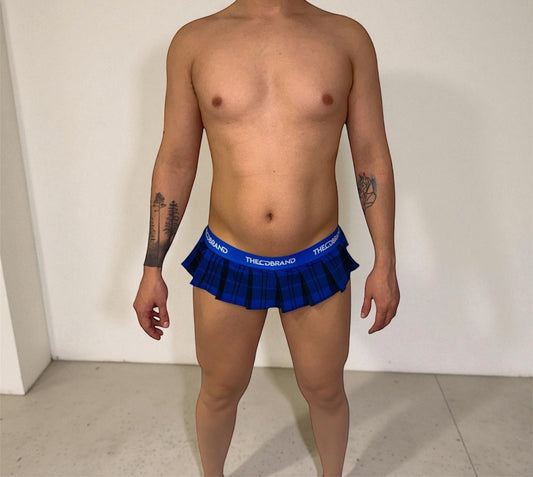 Blue Jockstrap Mini Skirt