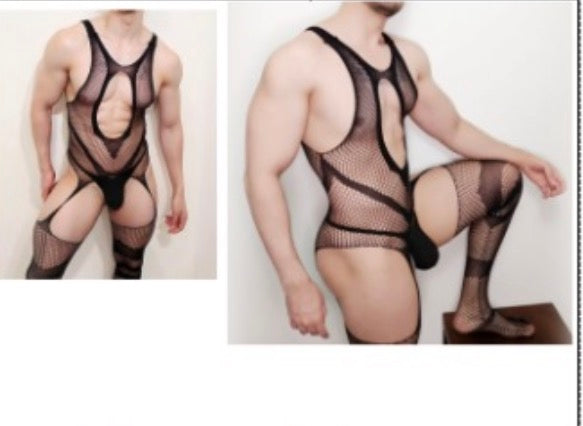 Lace Body Suit With Open Chest