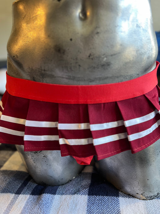 Red Cheerleader Jockstrap Skirt Without Logo