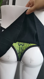 Black Snake Thong Mini Skirt