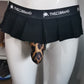 Black Cheetah Thong Mini Skirt