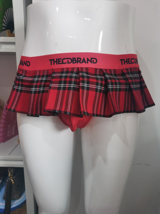 Red Jockstrap Mini Skirt