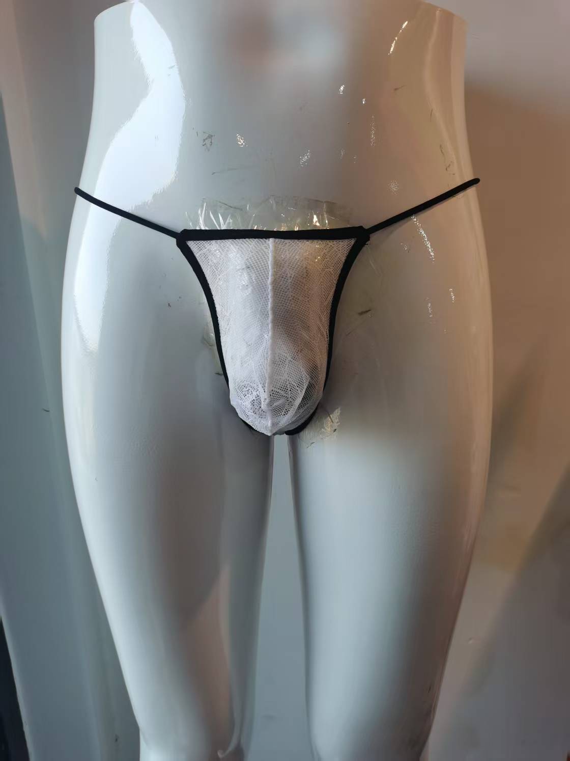 White Lace Thong With Lace Back